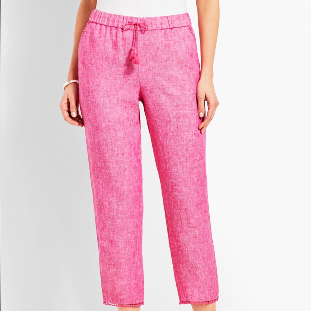 Talbots CROSSDYE LINEN RELAXED CROP
100% Linen Capri Pants Drawstring Size 4